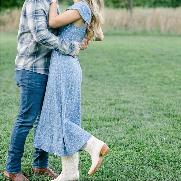 Reformation Blue Floral Midi Dress - Picture 14 of 16